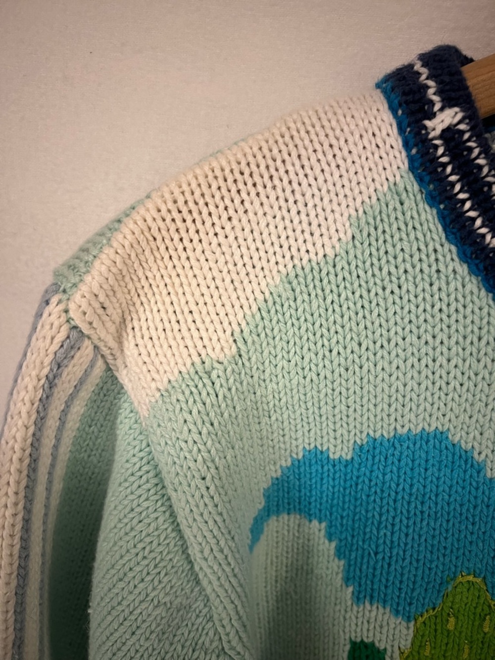 Vintage 90s Storybook Knits Greece Greek Roman Themed Cardigan Sweater Size S - Picture 8 of 9